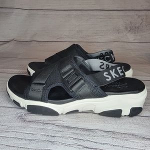 Skechers Daddy-O - Dibs 163051 Women Platform Sandals D'lites Black/White Size 9